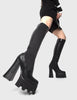 Disco Inferno Platform Knee High Boots