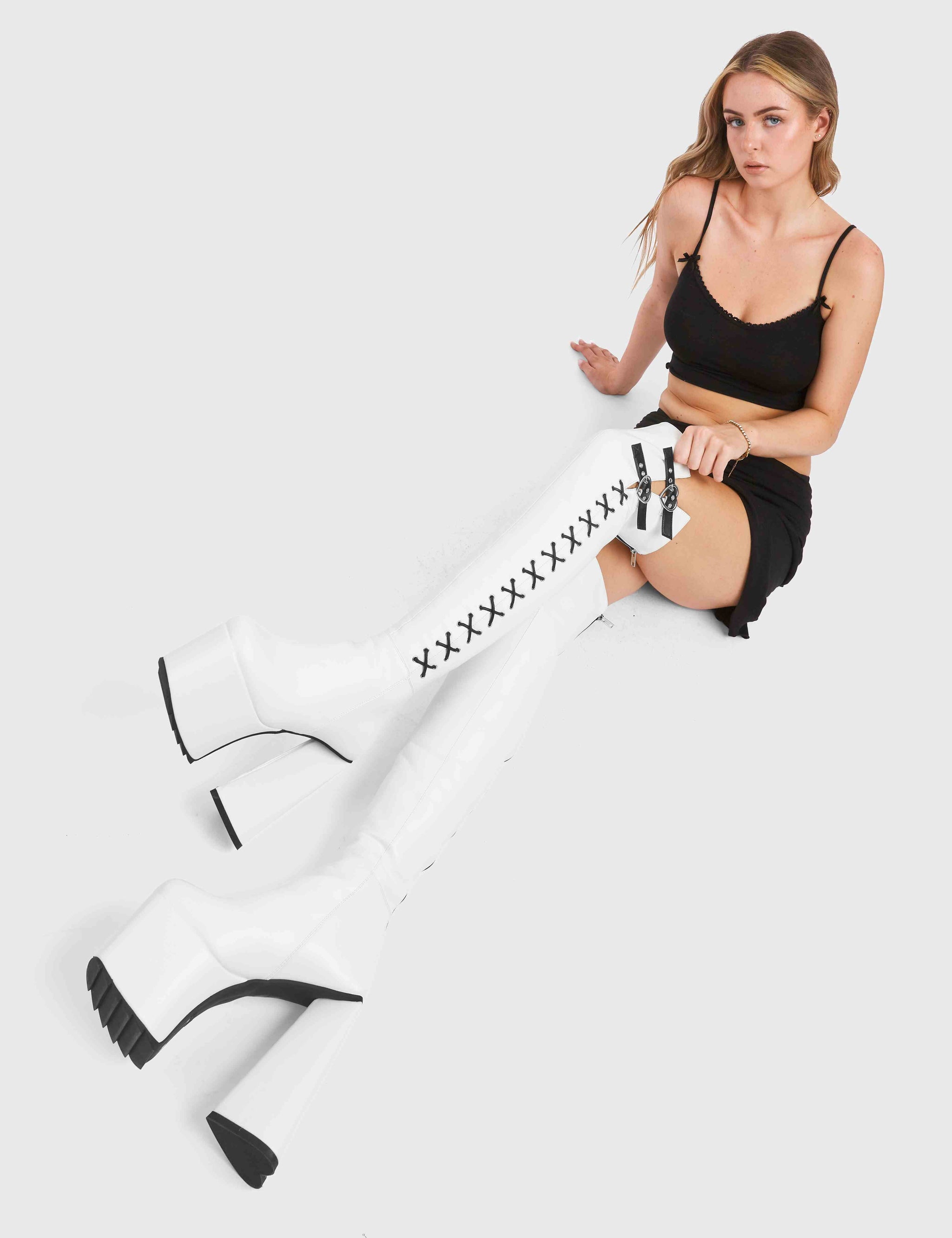 Small Victories Platform Thigh High Boots – LAMODA EU